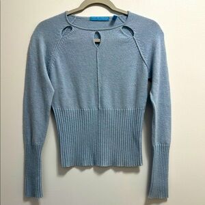 Elegant Sky Blue Crew Neck Sweater